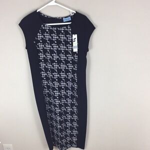 Cynthia Rowley Black and Cream Houndstooth Dress Size 4 NWT